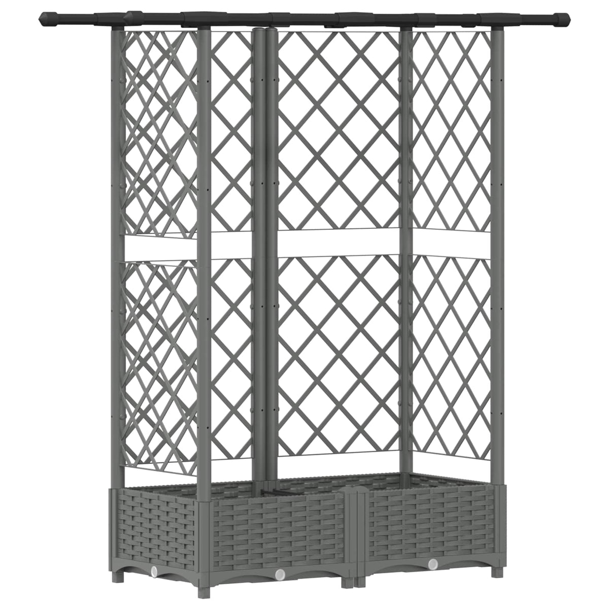 Cama Elevada Con Trellis Y Techo Gris Claro 124 X 40 X 121 Cm_0