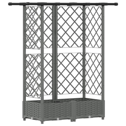 Cama Elevada Con Trellis Y Techo Gris Claro 124 X 40 X 121 Cm_0
