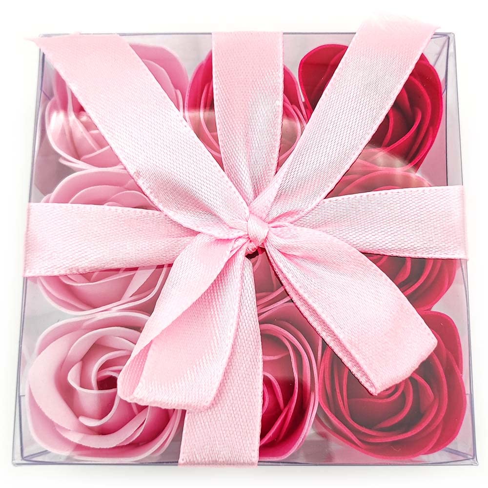 Pack 5 Cajas 9 Rosas De Jabón (rosa) - Flores Con Pétalos De Jabón Perfumados - Regalo Original Para Días Especiales_2