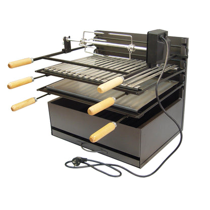 Gaveta de churrasco fechada com grelha, chapa e kit de frango Imex El Zorro