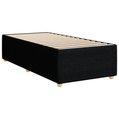 Cama Box Spring Con Colchón Tela Negro 90x190 Cm / Vetonek_4
