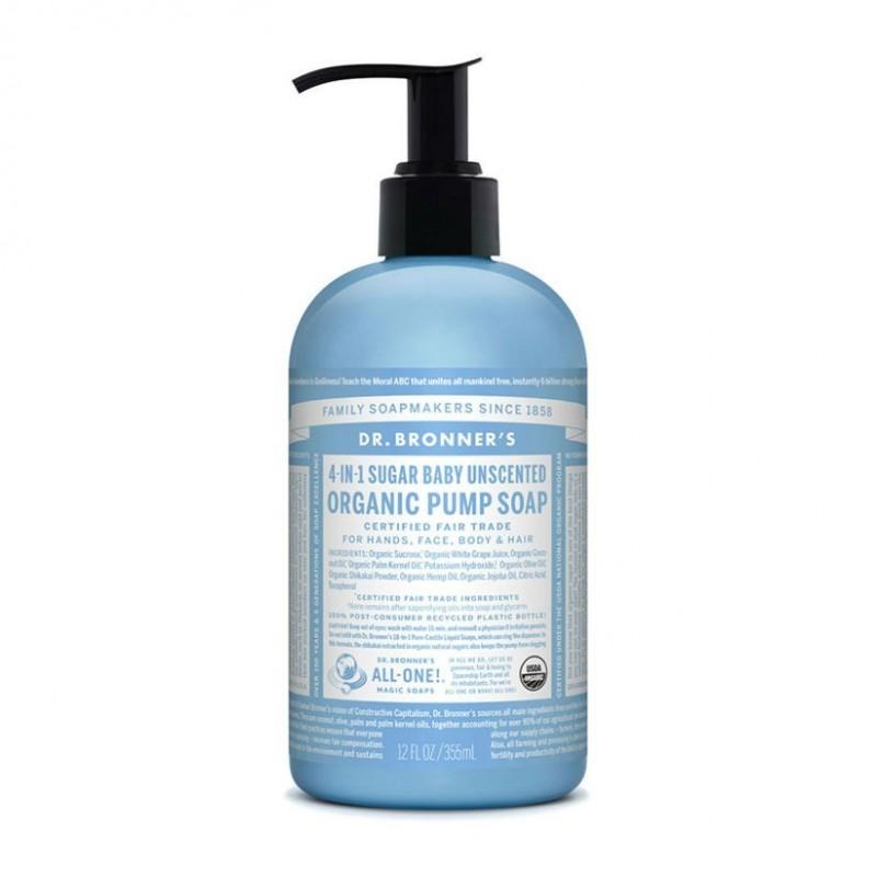 Dr. Bronners Sabonete Neutro para Bebé com Açúcar 355 ml