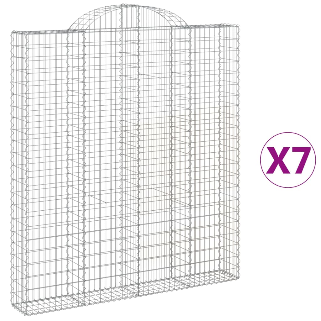 Cestas De Gaviones 7 Uds Forma De Arco Hierro 200x30x220/240 Cm_0