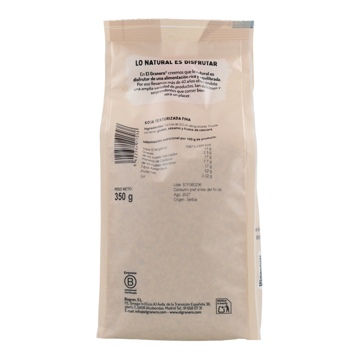 Soja Textura Fina 350 gr El Granero