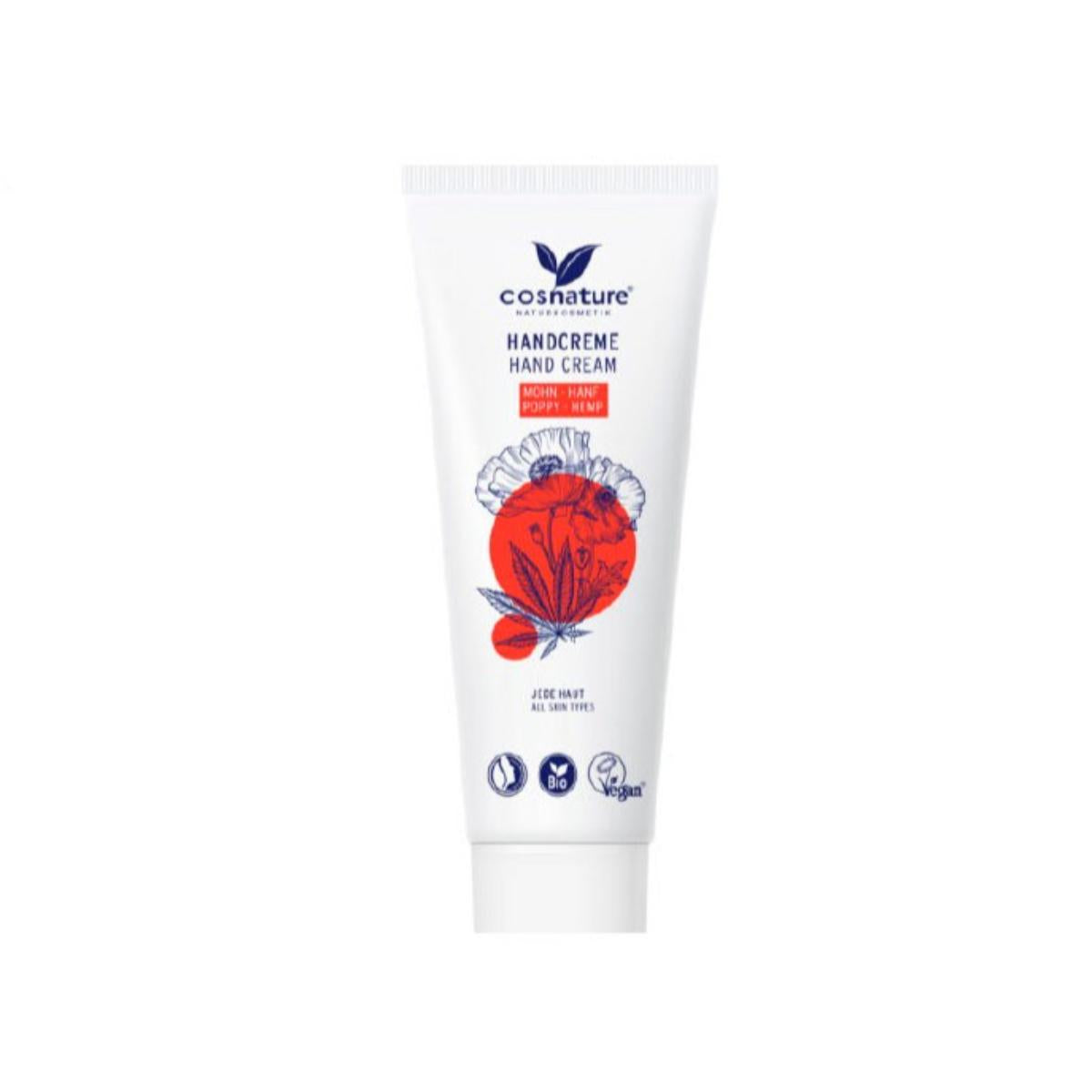Creme de Mãos Orgânico de Papoila e Cânhamo Cosnature 75 ml