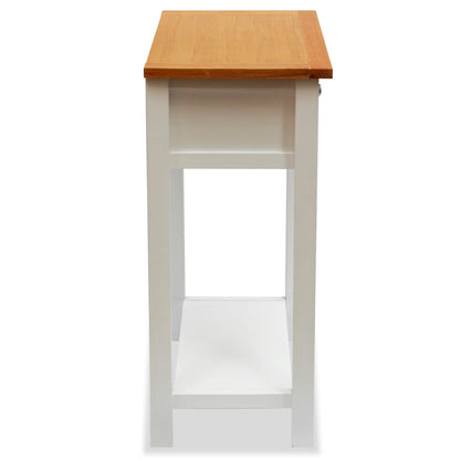 Mesa Auxiliar De Madera Maciza De Roble 50x32x75 Cm_2