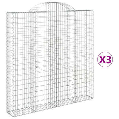 Cestas De Gaviones 3 Uds Forma De Arco Hierro 200x30x200/220 Cm_0