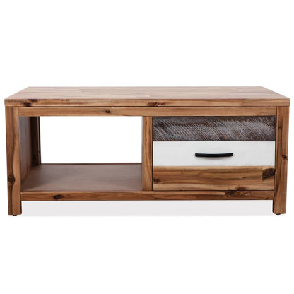Mesa De Centro De Madera Maciza De Acacia 90x50x37,5 Cm_0
