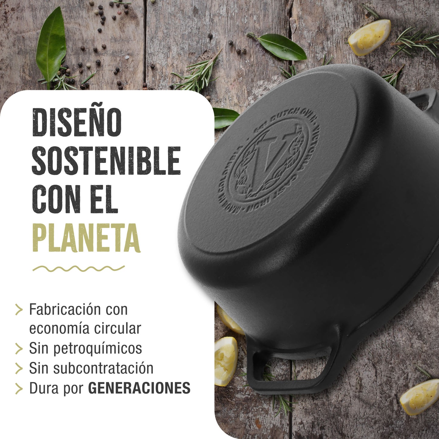 Victoria Horno Holandés Olla Inducción Hierro Fundido Esmaltado 27cm, Cocotte 5,7l, Sin Ptfe Ni Pfoa, 36355, Negro_5