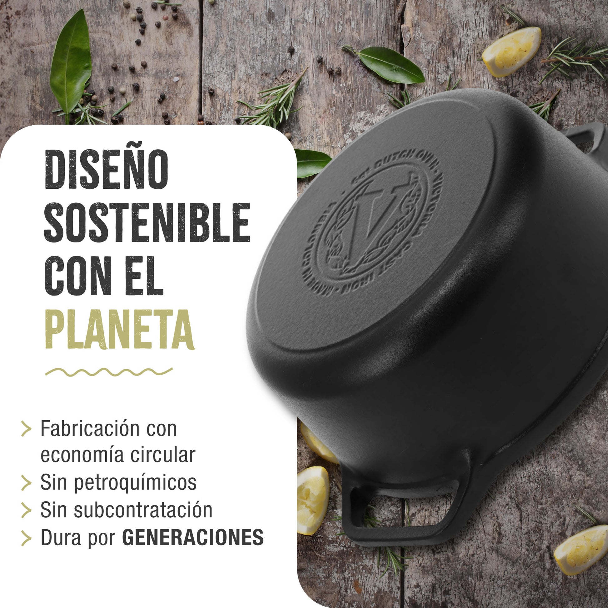 Victoria Horno Holandés Olla Inducción Hierro Fundido Esmaltado 25cm, Cocotte 3,8l, Sin Ptfe Ni Pfoa, 32296, Negro_5