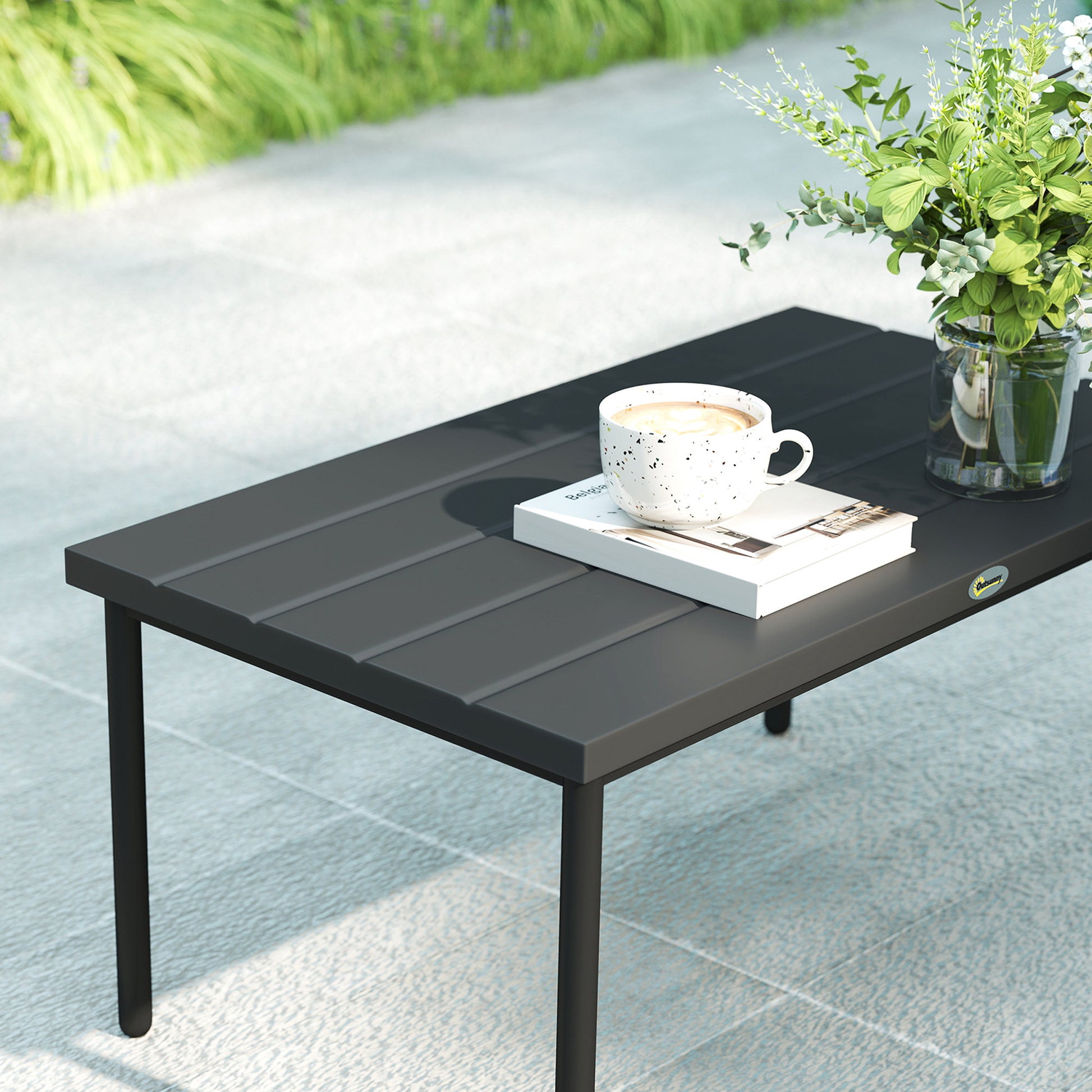 Outsunny Conjunto De Jardín De Ratán Sintético De 4 Piezas Natural Y Gris_3