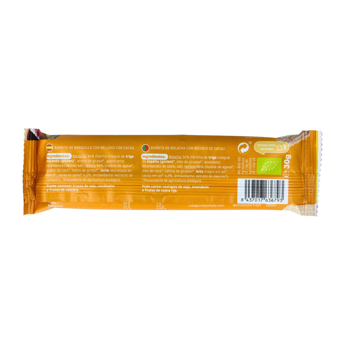 Barra de bolacha Smileat 30g Eco Recheada