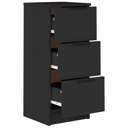 Aparador De Madera Contrachapada Negro 30x30x70 Cm / Vetonek_2