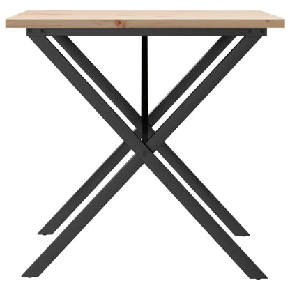 Mesa De Comedor Marco X Madera Maciza Pino Y Acero 90x90x75,5cm_3