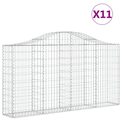 Cestas De Gaviones 11 Uds Forma Arco Hierro 200x30x100/120 Cm_0