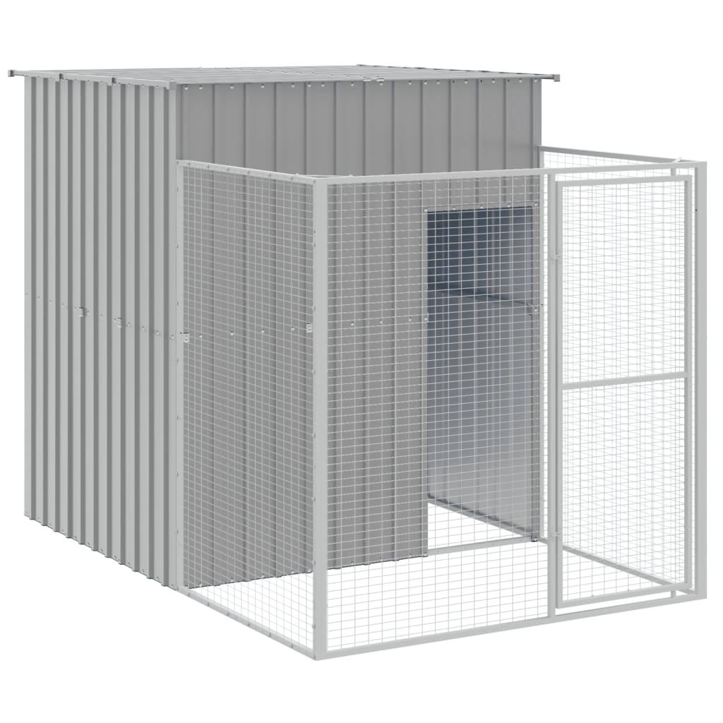 Caseta Perros Corral Acero Galvanizado Gris Claro 165x863x181cm_5