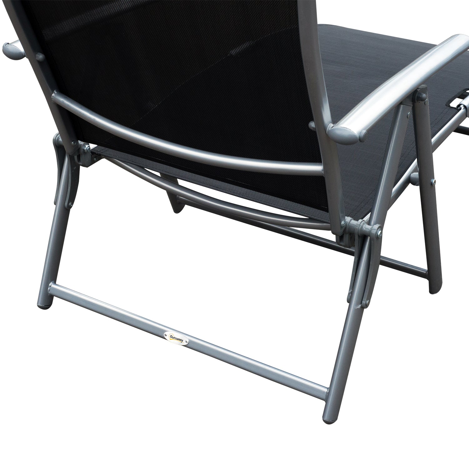 Outsunny Tumbona Plegable Con Respaldo Ajustable 137x63,5x100,5 Cm Negro_4