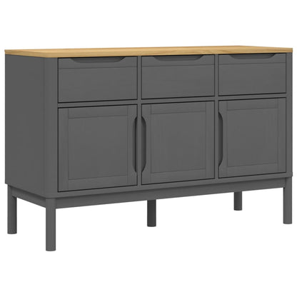 Aparador Floro Madera Maciza De Pino Gris 114x43x74 Cm / Vetonek_4