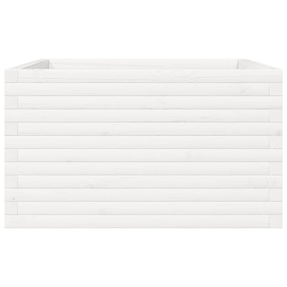Jardinera Madera Maciza De Pino Blanco 80x80x45,5 Cm_4