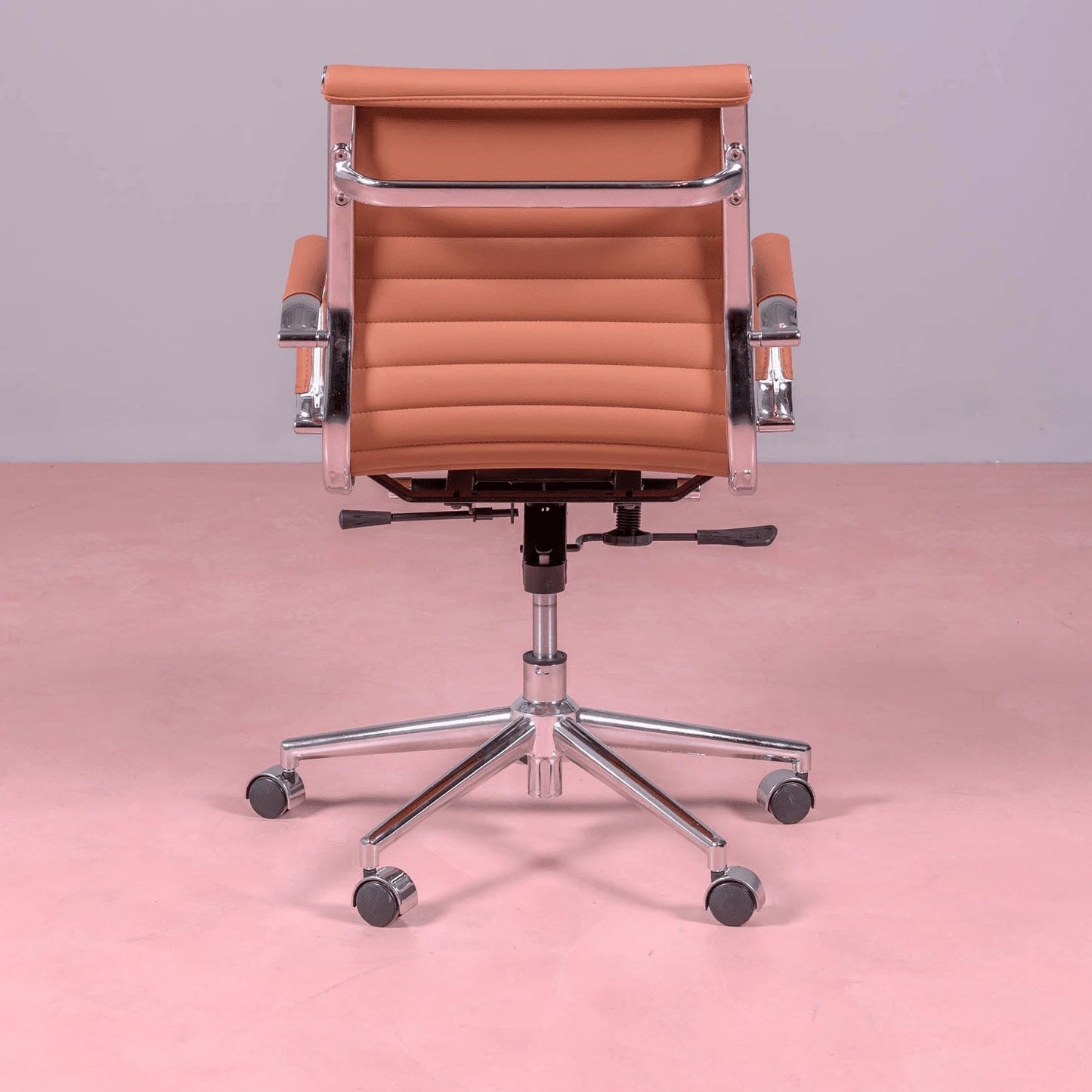 Silla De Escritorio Con Respaldo Bajo En Polipiel Y Reclinable - Alu_3