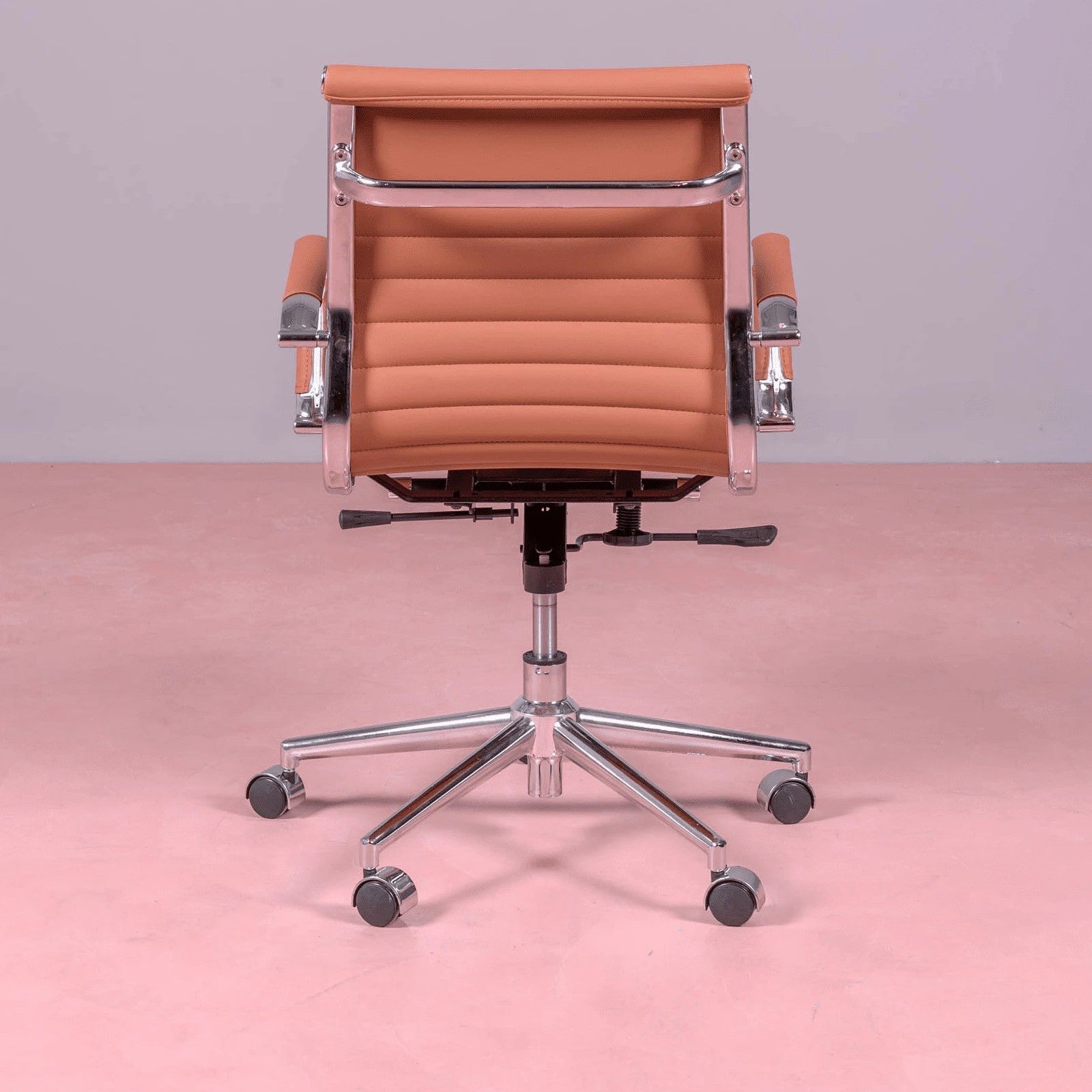 Silla De Escritorio Con Respaldo Bajo En Polipiel Y Reclinable - Alu_3