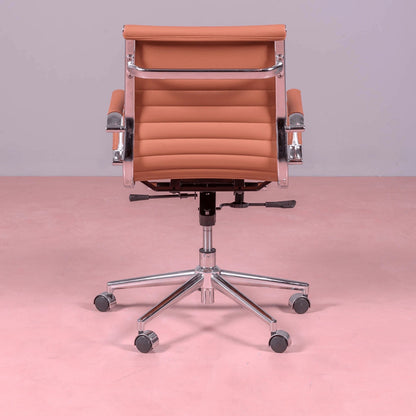 Silla De Escritorio Con Respaldo Bajo En Polipiel Y Reclinable - Alu_3