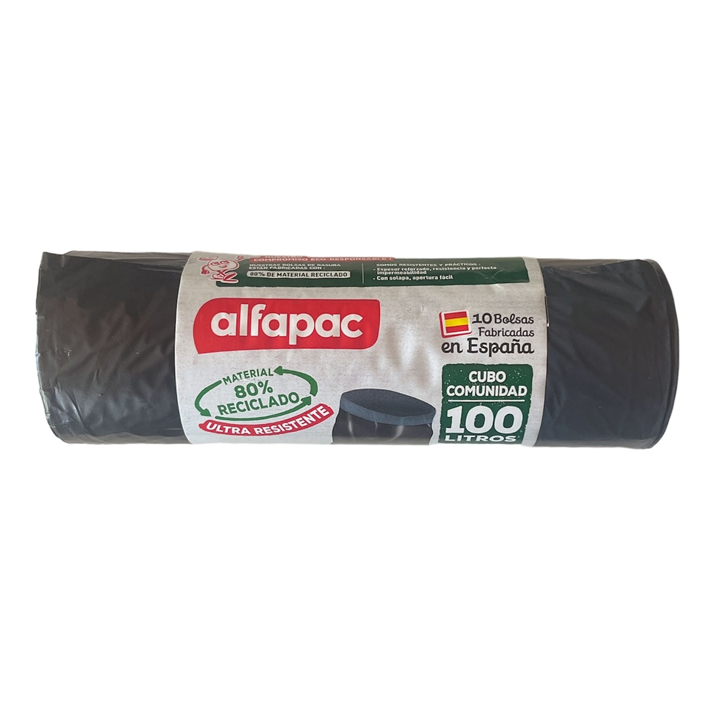 80% Reciclado 3 Rollos De 10 Bolsas De Basura De 100l_3