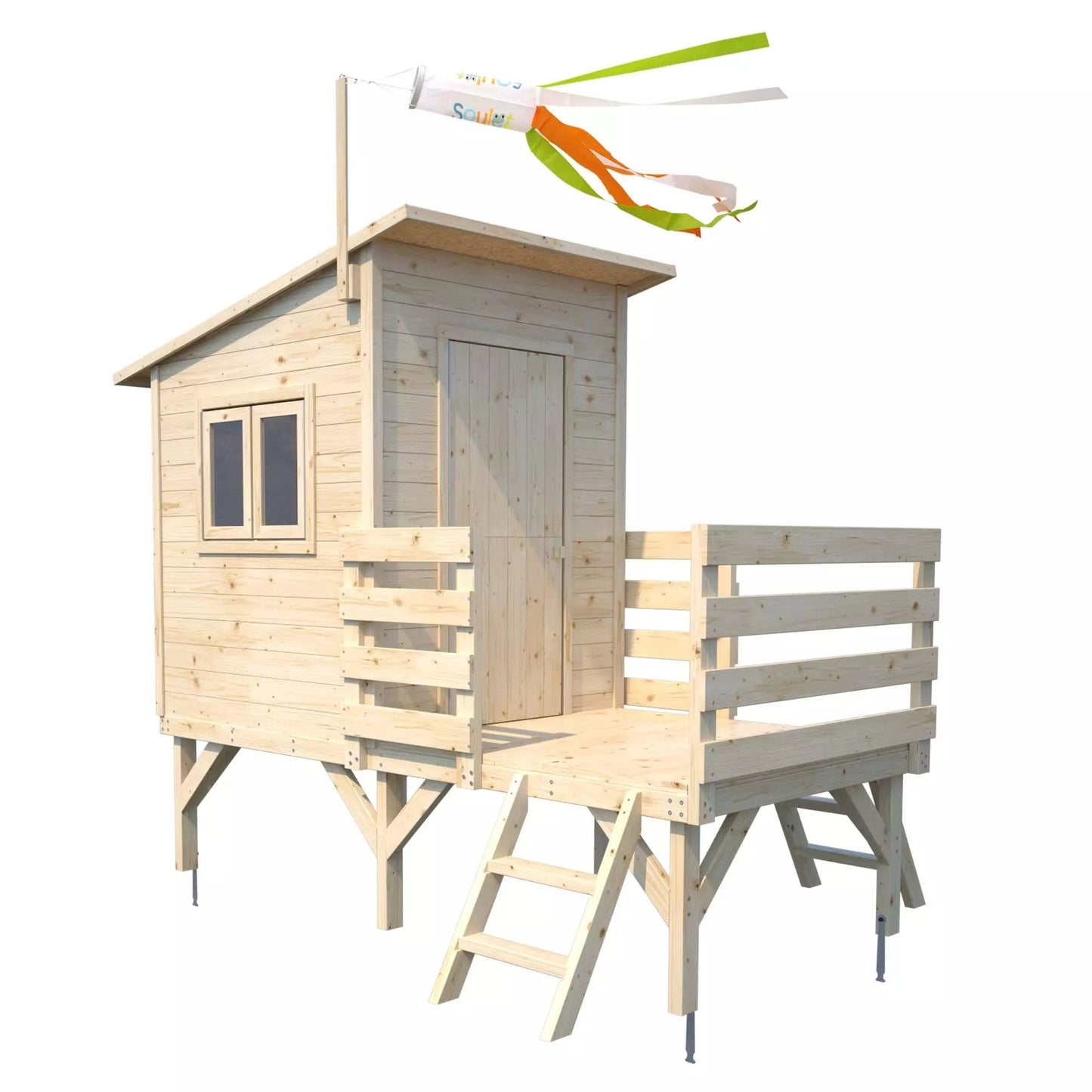 Casa de jogos elevada em madeira Oakland Soulet