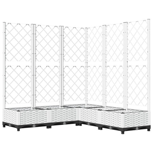 Jardinera Con Enrejado Pp Blanco 120x120x121,5 Cm_0