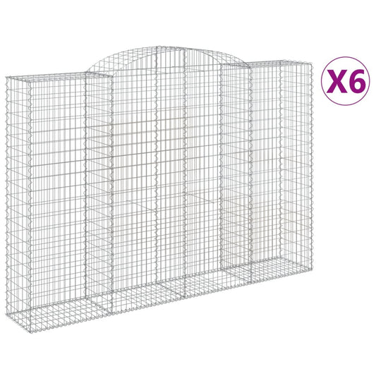 Cestas De Gaviones 6 Uds Forma De Arco Hierro 300x50x200/220 Cm_0