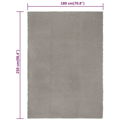 Alfombra Rectangular Algodón Gris 180x250 Cm / Vetonek_5