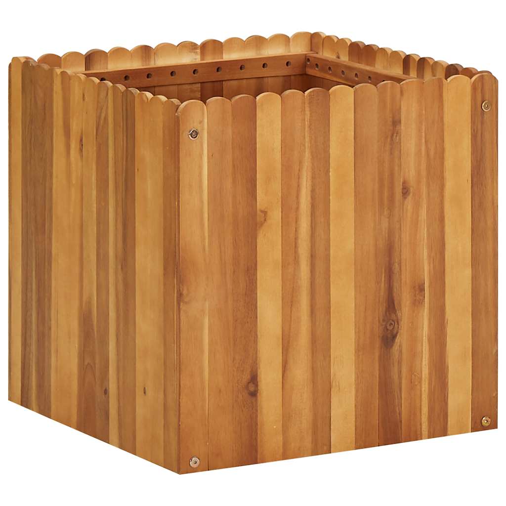 Arriate De Madera Maciza De Acacia 50x50x50 Cm_1