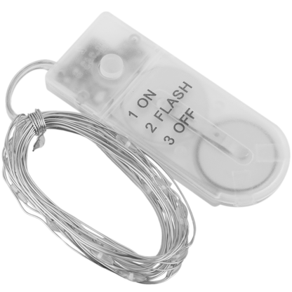 Micro Guirnalda De Luces Led De 2 M De Color Blanco Frio Con 2 Efectos De Iluminación Y Con Cable Moldeable De Plata_2