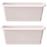 2x Jardinera Anser Com Suporte De Plástico Branco 78,6 (comprimento) X 18,4 (largura) X 14,5 (alto) Cm