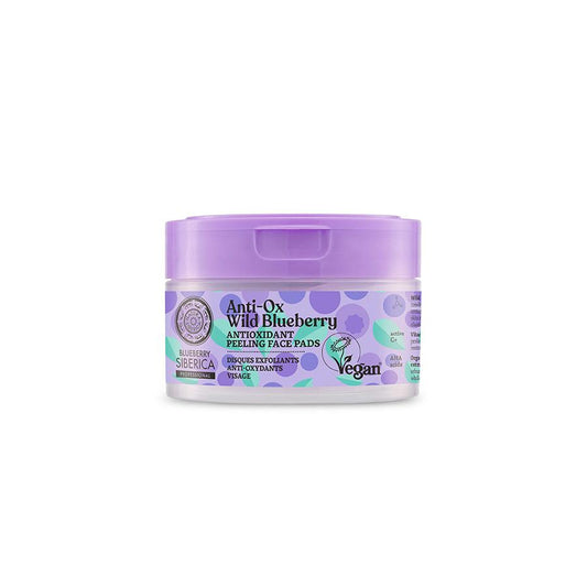 Discos Faciais Esfoliantes Antioxidantes Natura Siberica BlueBerry 20 unidades