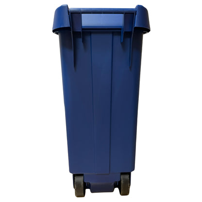 Contenedor - Cubo De Basura Wellhome Reciclo 110l, Cerrado Con Tapa, Ideal Para Reciclaje De Papel Y Cartón, Con Ruedas