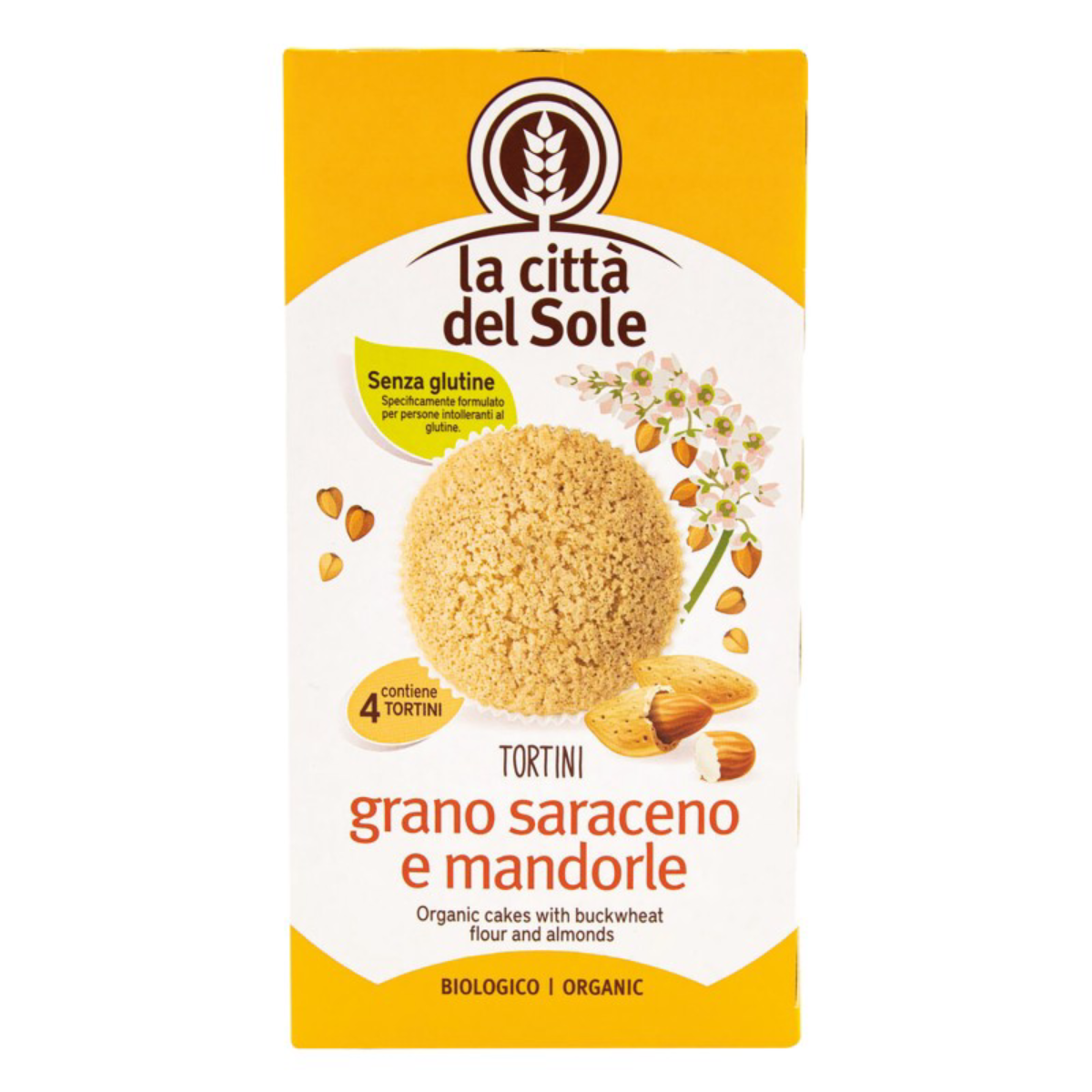 Bolachas de trigo sarraceno e amêndoas La Città del Sole 4 unidades de 35g