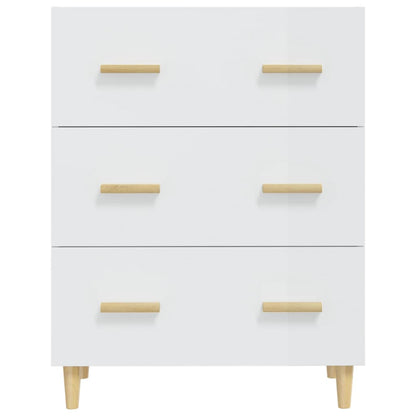 Aparador De Madera Contrachapada Blanco Brillante 70x34x90 Cm / Vetonek_4