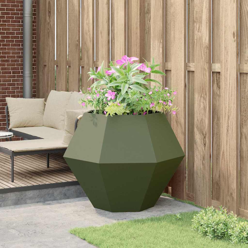 Jardinera Verde Oliva 100 X 100 X 80 Cm Acero_3