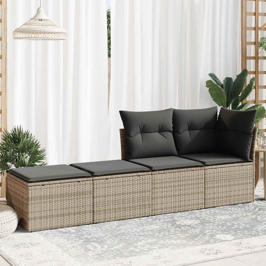 Set Sofás Jardín Y Cojines 2 Pzas Ratán Sintético Acacia Gris / Vetonek_3