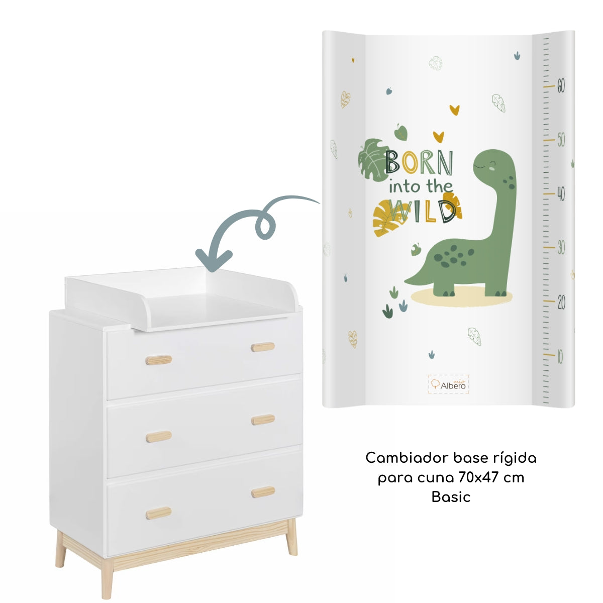 Cambiador Base Rígida Para Cuna 70x47 Nubes Menta_3