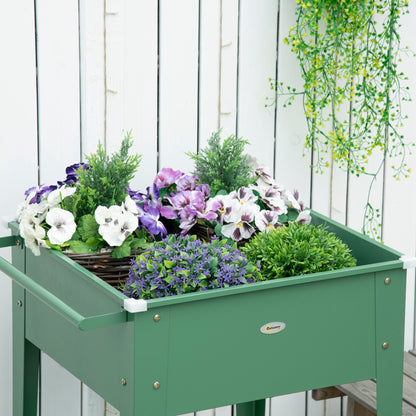 Outsunny Huerto Urbano Elevado Con Ruedas De Acero Galvanizado 64x55x79 Cm_3