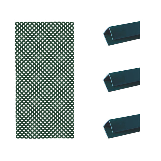Pack Instalación Celosía Pvc 18 Mm + 3 Perfiles Verde 1x2 M_0