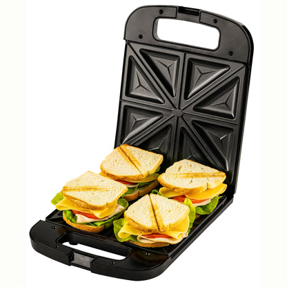 Sandwichera, 4 Sandwiches, Placas Antiadherentes, Tostado Perfecto, Acero Inoxidable, Compacta Adler Ad3055 2000w_1