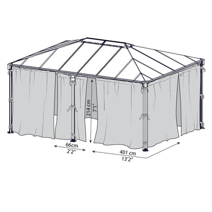 Conjunto de cortinas para gazebo gazebo Martinica 5000 + Milano 4300 Canopia da Palram