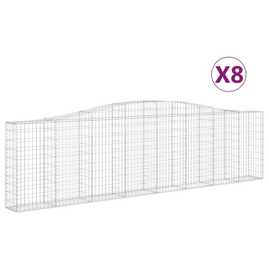 Cestas De Gaviones 8 Uds Forma De Arco Hierro 400x30x100/120 Cm_0
