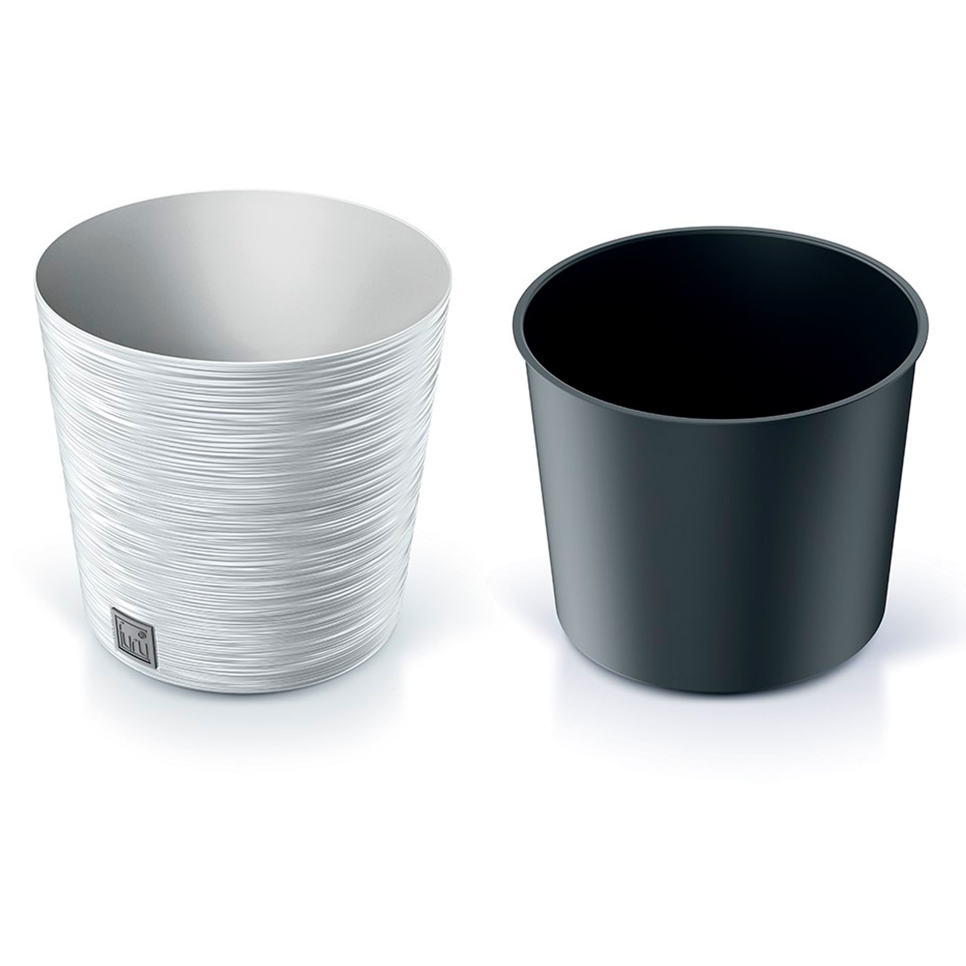 Macetero Color Blanco, Con Depósito, Colección Furu, De 25 X 25 X 24,7 Cm, Capacidad De 7,5 L.