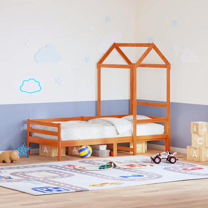 Techo De Cama Infantil Madera Maciza Pino Marrón 98x70x176,5 Cm_1