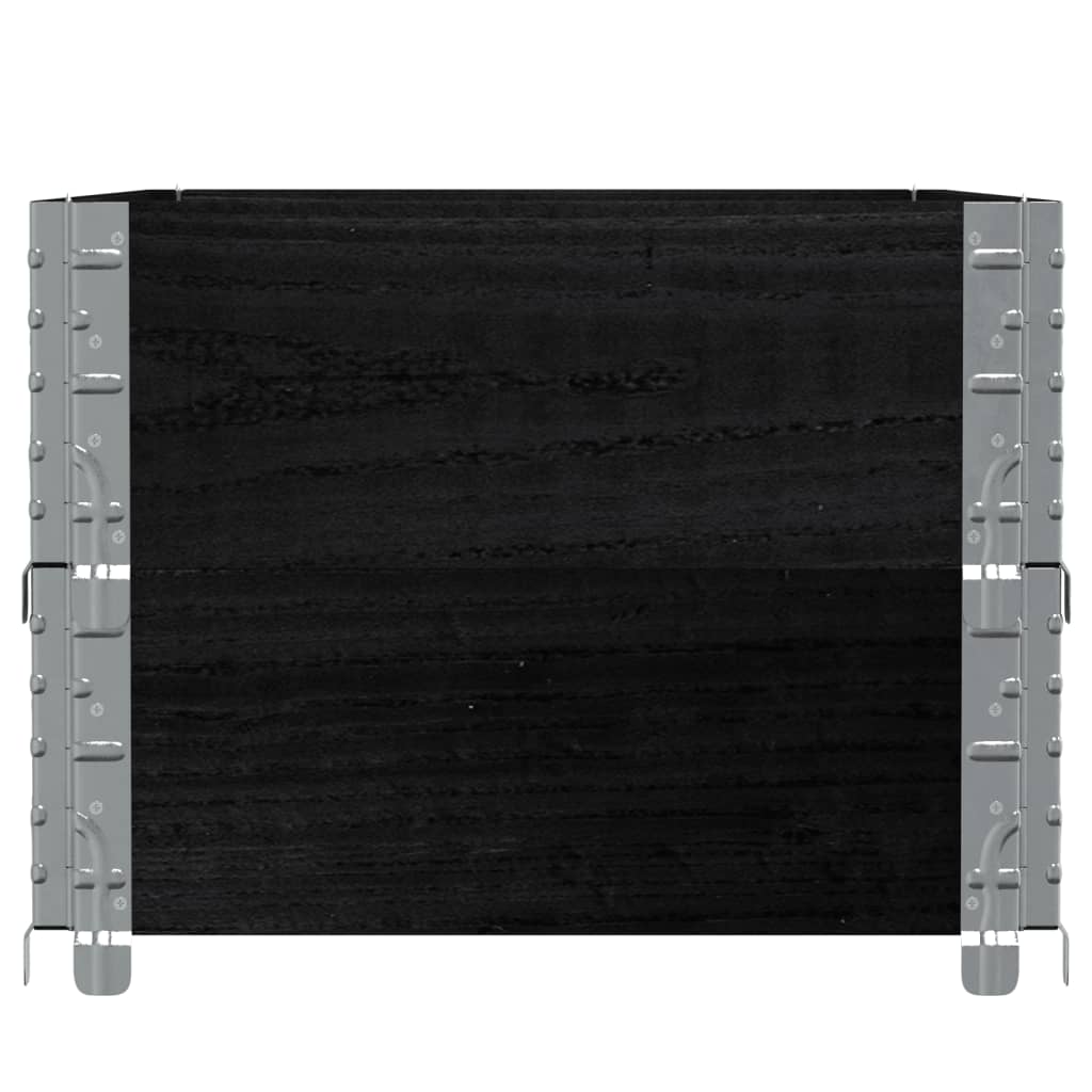 Jardinera De Madera Maciza De Pino Negro 100x50 Cm_3