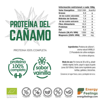 Proteína de Baunilha e Cânhamo Energy Feelings 1 kg